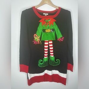 Kela Women's Medium Ugly Christmas Elf Sweater EUC